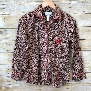 Oscar De La Renta Leopard Pajama Top Size Small